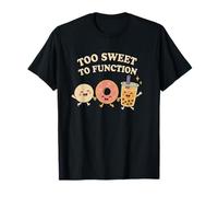 Troppo Dolce per Funzionare Kawaii Ciambella Boba e Mochi Food Maglietta