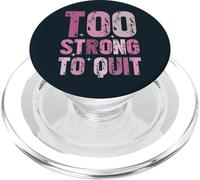 Troppo forte per smettere di combattere la consapevolezza del cancro al seno sopravvissuto PopSockets PopGrip per MagSafe