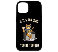 Troppo forte troppo vecchio rock roll gatto papà suonare la chitarra sarcastico Custodia per iPhone 13