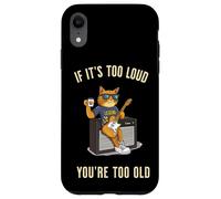 Troppo forte troppo vecchio rock roll gatto papà suonare la chitarra sarcastico Custodia per iPhone XR