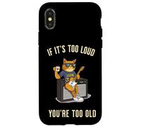 Troppo forte troppo vecchio rock roll gatto papà suonare la chitarra sarcastico Custodia per iPhone X/XS