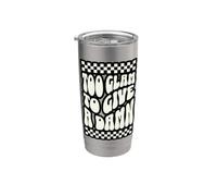 Troppo glam per dare una dannata tipografia a scacchiera retrò Bicchiere termico in acciaio inox doppia parete