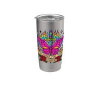 Troppo queer for your comfort Butterfly Dagger Pride Art Bicchiere termico in acciaio inox doppia parete