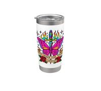 Troppo queer for your comfort Butterfly Dagger Pride Art Bicchiere termico in acciaio inox doppia parete