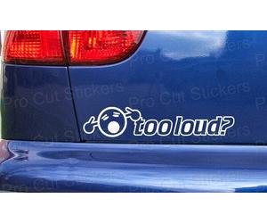 Troppo Rumoroso? Adesivo Decal In Vinile Per Parafango Auto Divertente