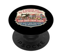 Troppo tessuto, per chi ama cucire e trapuntare, divertente, divertente, divertente PopSockets PopGrip Adesivo