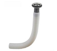 Troppopieno per lavello da cucina, 1 testa rotonda con tubo da 250 mm, design a prova di perdite, facile da installare per tubi standard da 21 mm, grigio contemporaneo adatto per la ristrutturazione