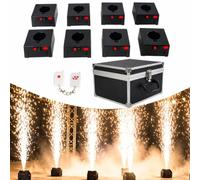 Troqullium 8PCS Cold Spark Machine for Eventi, Macchina for Effetti scenici | Con telecomando wireless e custodia for il trasporto, for matrimoni, feste e celebrazioni