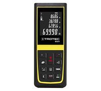 TROTEC Misuratore di distanza laser BD21 - Misuratore di distanza digitale - Portata fino a 70 m, sensore di inclinazione 90°, IP54, livella a bolla d'aria, spegnimento automatico, funzione timer