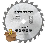 Trotec Set di lame per sega circolare per legno Ø 190 mm (24 denti), 3 pezzi