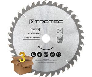 Trotec Set di lame per sega circolare per legno Ø 190 mm (40 denti), 3 pezzi