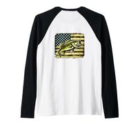 Trotta Americana Bandiera Basso Backprint Maglia con Maniche Raglan