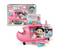 Trotties - Aereo Chiara, Aereo Rosa Giocattolo e Bambola Mini, 20 Accessori, Adesivi e Vari Spazi e Modalità di Gioco, Da 3 anni, Famosa (TFT12000)