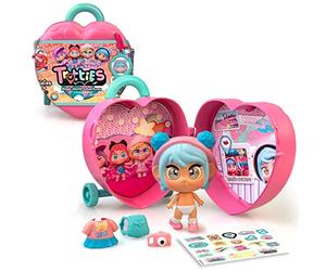 Trotties - Trolley Mini MIA, piccola valigetta con 1 bambola, vestiti e accessori, 2 scenari di sfondo e adesivi, conservare e trasportare tutte le parti, 4 modelli, +3 anni, famoso (TFT05200)