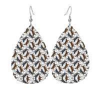 Trotting Flat Coated Retrievers Paw Orecchini in pelle per le donne pendenti, orecchini a goccia piercing gioielli leggeri regali per donne ragazze