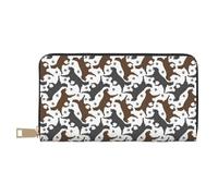 Trotting Flat Coated Retrievers Paw Pochette Lunga Ecopelle Chic Elegante Portafogli da donna per donne moderne Porta carte di grande capacità e tasche organizer Borsa durevole per i viaggi di tutti i