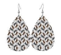 Trotting Flat Coated Retrievers Paw Trendy Leather Teardrop Orecchino Leggero Bohemian Orecchini Set Gioielli Regalo Per Donne Ragazza