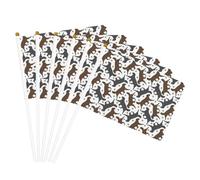 Trotting Flat Coated Retrievers Stampa di zampa Bandiera Portatile Bandiere Feste Feste Feste Decorazioni Riunione Eventi