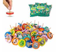 Trottola Bambini Legno Pack 40 Animali Giungla Trottole Gadget Compleanno