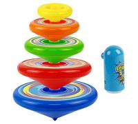 Trottola impilabile per bambini con lanciatore, gioco giroscopico 5 pezzi | Rotazione fluida, gioco di veglia, giocattolo per bambini, attività familiare, regalo di compleanno