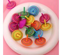 Trottola in legno colorata, trottola arcobaleno, adatta per giochi, gadget per feste, regali di compleanno, regali di Natale (colore casuale) [1pz] Consegna casuale,[10 pezzi] Consegna casuale,[5pz] C