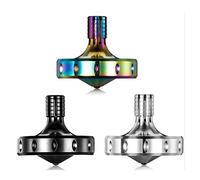 Trottola in Metallo di Precisione, Perfettamente Bilanciata, Rotazione Liscio, Tempo di Rotazione Lungo, Facilmente Oltre 10 Minuti, Giocattolo EDC Portatile (3PCS Nero+Argento+Colorato/L)