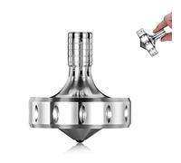 Trottola in Metallo di Precisione, Perfettamente Bilanciata, Rotazione Liscio, Tempo di Rotazione Lungo, Facilmente Oltre 10 Minuti, Giocattolo EDC Portatile (S/Argento)