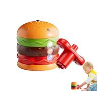 Trottola per bambini - Trottola LED Fidget Hamburger con musica, giocattolo di bilanciamento portatile da viaggio, giocattolo interattivo per la casa, l'asilo