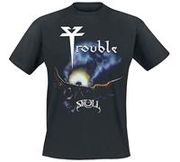 Trouble The Skull Uomo T-Shirt Nero S 100% Cotone Regular