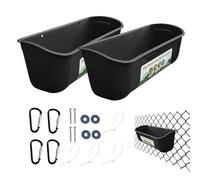 Trough Chicken Feeder - 2pcs Large Capacity No Waste Chicken Feeders And Waterers | Feeding Containers For Livestock With Clips For Duck, Deer, Sheep And Others