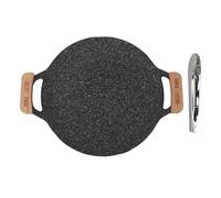 Tround BBQ Grill Pan Piatta antiaderente piastra barbecue Strumento di cottura da campeggio esterno multifunzionale per campeggiatori Utenti da commerciale in legno massiccio di (Extra grande 32,7 x