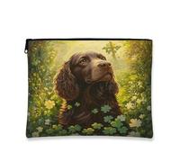 Trousse artistica per il trucco del cane, borsa da viaggio per cosmetici ispirata alla natura, per donne, organizer portatile in tela con cerniera, borsa da toilette primaverile per la cura della