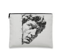 Trousse artistica vintage per trucchi, design scultura, borsa da viaggio per donne, organizer portatile in tela con cerniera, ideale per l'uso quotidiano, bianco, 7x9 Inch, Scultura