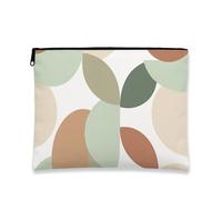 Trousse astratta, borsa da viaggio per cosmetici con toni verdi e terrestri, borsa da viaggio per donne, piccola borsa portatile in tela con cerniera, borsa da toeletta quotidiana, Verde, 7x9 Inch