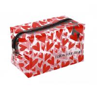 Trousse, astuccio in PVC trasparente FOLLOW YOUR HEART - I.TOTAL. cm 16x10x9