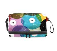 Trousse colorata a doppio strato per carte CD, per donne e ragazze, borsa da viaggio per trucchi e trucchi, con scomparto per pennelli, Multi, 27x15x14 cm/10.6x5.9x5.5 in, Beauty case