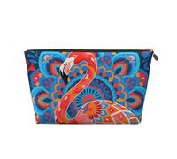 Trousse compatta da viaggio piccola da viaggio, Fenicottero etnico Fiore-1 | Piccole borse cosmetiche per il sacchetto cosmetico delle donne