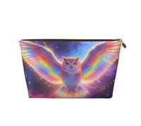 Trousse compatta per trucchi, Gufo arcobaleno cosmico, One Size, Piccola | Piccole borse cosmetiche per le donne sacchetto cosmetico