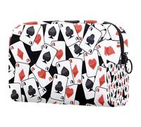 Trousse con carte da gioco sparse Ace da donna, borsa da viaggio per articoli da toeletta grandi, pratica borsa organizer con cerniera, Multi, 18.5x7.5x13cm/7.3x3x5.1in, Beauty case