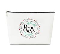 Trousse con scritta in lingua inglese "God Says You Are ", regalo religioso con dedica della Bibbia, per la chiesa domestica, per la chiesa, regalo di Natale per la mamma BFF, borsa cosmetica in pelle