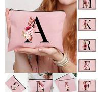 Trousse cosmetica, borse trucco, portafogli con iniziale lettera da A a Z, organizer per articoli da toilette, pochette con cerniera per telefono, astuccio per matite, borsa frizione, regali per inseg