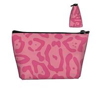 Trousse cosmetica da donna Giraffa Leopard Texture Borsa portamonete rosa, custodia da toilette da viaggio Custodia da trasporto impermeabile con cerniera liscia