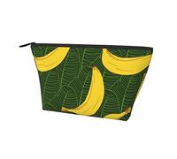 Trousse cosmetica da viaggio per trucchi, banana e foglie di palma, per ragazze divertenti, matita/pennello/monete, portapenne, organizer con cerniera resistente