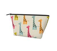 Trousse cosmetica da viaggio per trucchi, giraffa colorata e strisce, per ragazze divertenti, matita/pennello/monete, portapenne, organizer con cerniera resistente