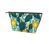 Trousse cosmetica da viaggio per trucchi, verde cactus succulenti, floreale, per ragazze divertenti, matita/pennello/monete, portapenne, organizer con cerniera resistente
