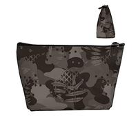 Trousse cosmetica Oxford impermeabile Camo Camouflage Verde caccia, Astuccio per trucchi di grande capacità con cerniera per ragazze Donne, Porta cosmetici di lusso per penne e matite