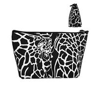 Trousse cosmetica Oxford impermeabile con stampa leopardata in pelle di giraffa nera, pochette per trucchi di grande capacità con cerniera, per ragazze e donne, porta cosmetici di luss
