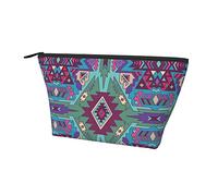 Trousse cosmetica Oxford impermeabile, motivo nativo americano azteco del sud-ovest, custodia per trucco di grande capacità con cerniera, per ragazze e donne, porta cosmetici di lusso