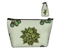 Trousse cosmetica Oxford impermeabile Pianta grassa di cactus, Astuccio per trucchi di grande capacità con cerniera per ragazze Donne, Porta cosmetici di lusso per penne e matite