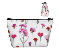 Trousse cosmetica Oxford impermeabile piccolo fiore floreale margherita rosa, custodia per trucchi di grande capacità con cerniera per ragazze donne, porta cosmetici di lusso per penne